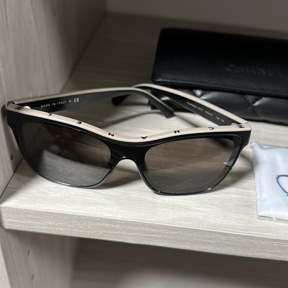 Chanel Acetate Logo Shield sunglasses 5418
